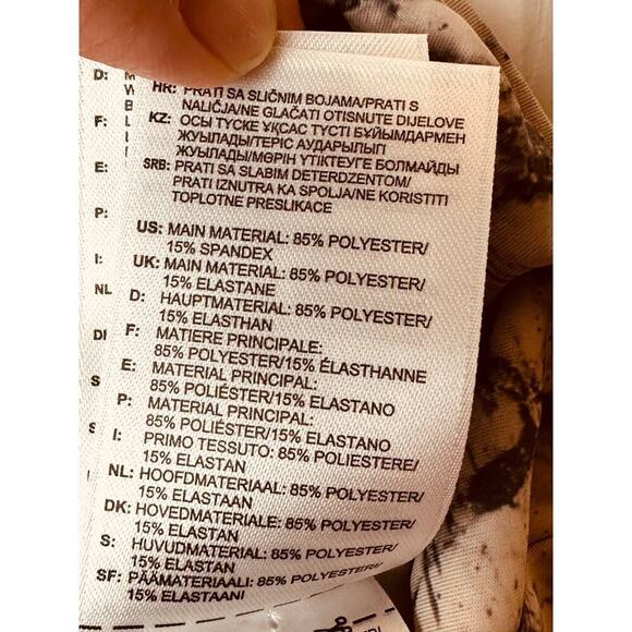 Reebok Light Gray Marled Print Cropped Athletic Leggings Women's Size M - Picture 6 of 6